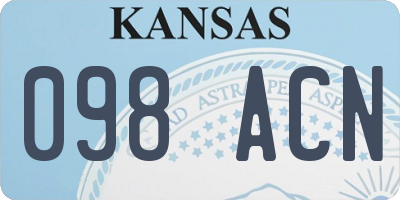 KS license plate 098ACN