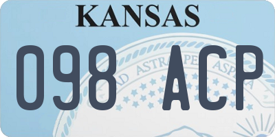 KS license plate 098ACP