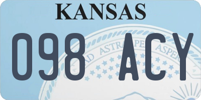 KS license plate 098ACY