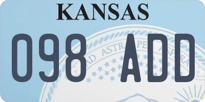 KS license plate 098ADD