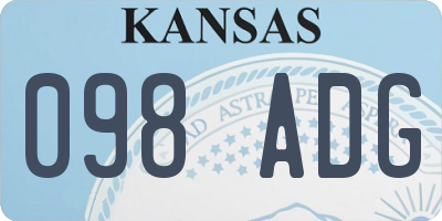 KS license plate 098ADG