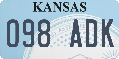 KS license plate 098ADK