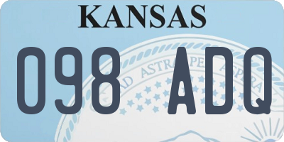 KS license plate 098ADQ