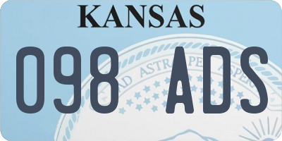 KS license plate 098ADS