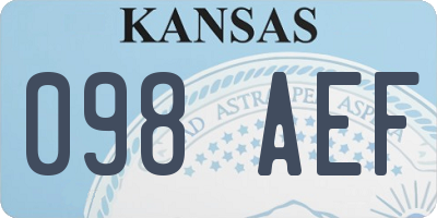 KS license plate 098AEF