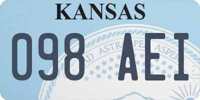 KS license plate 098AEI