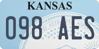 KS license plate 098AES