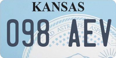 KS license plate 098AEV