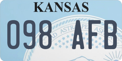 KS license plate 098AFB