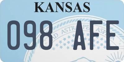 KS license plate 098AFE