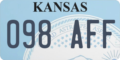 KS license plate 098AFF