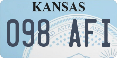 KS license plate 098AFI