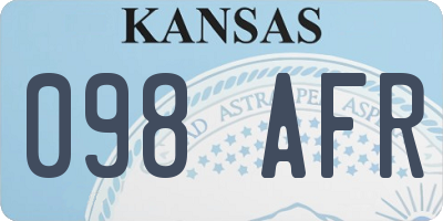 KS license plate 098AFR