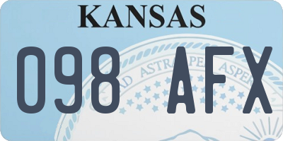 KS license plate 098AFX