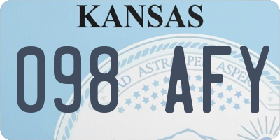 KS license plate 098AFY
