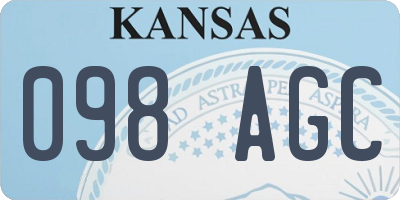 KS license plate 098AGC