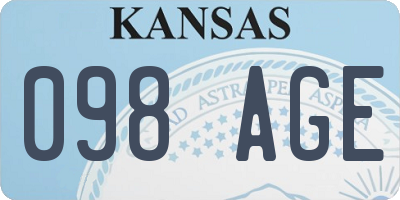 KS license plate 098AGE