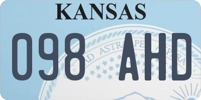 KS license plate 098AHD
