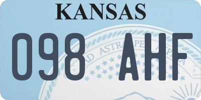 KS license plate 098AHF