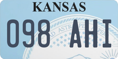 KS license plate 098AHI