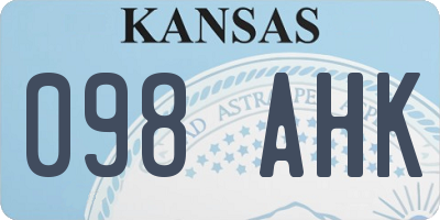 KS license plate 098AHK