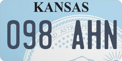 KS license plate 098AHN
