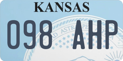 KS license plate 098AHP