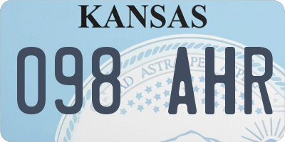 KS license plate 098AHR