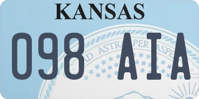 KS license plate 098AIA