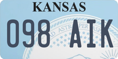 KS license plate 098AIK