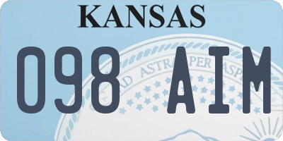 KS license plate 098AIM
