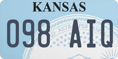 KS license plate 098AIQ