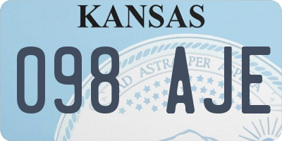 KS license plate 098AJE