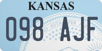 KS license plate 098AJF