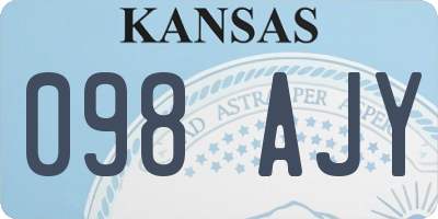 KS license plate 098AJY