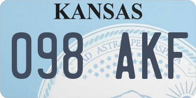 KS license plate 098AKF