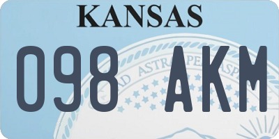 KS license plate 098AKM