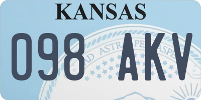 KS license plate 098AKV