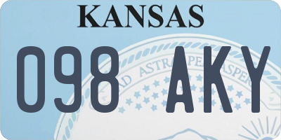 KS license plate 098AKY