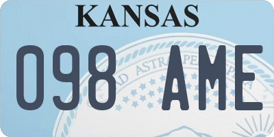 KS license plate 098AME