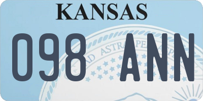 KS license plate 098ANN