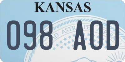 KS license plate 098AOD