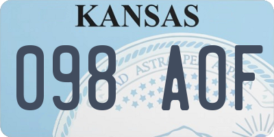 KS license plate 098AOF