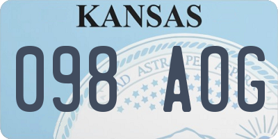 KS license plate 098AOG