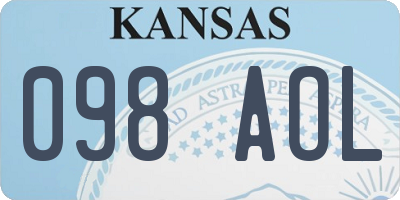KS license plate 098AOL