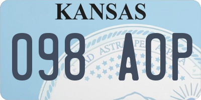 KS license plate 098AOP