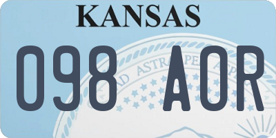 KS license plate 098AOR