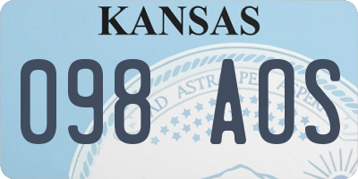 KS license plate 098AOS