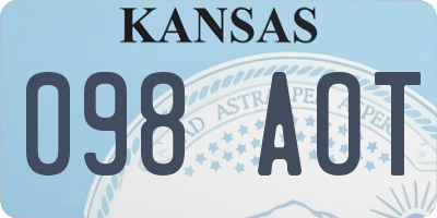 KS license plate 098AOT