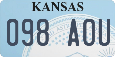 KS license plate 098AOU